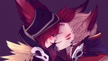 Картинка видео+игры league+of+legends rakan xayah пара поцелуй