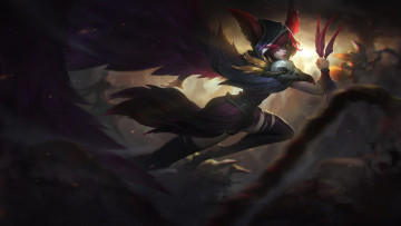 Картинка видео+игры league+of+legends xayah крыло перья