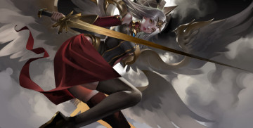 Картинка видео+игры league+of+legends kayle меч крылья