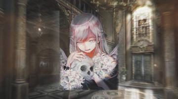 Картинка аниме ангелы +демоны девушка