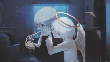 Картинка аниме ангелы +демоны ангел