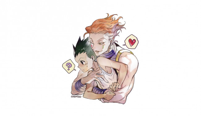 Обои картинки фото хисока и гон, аниме, hunter x hunter, охотник, х