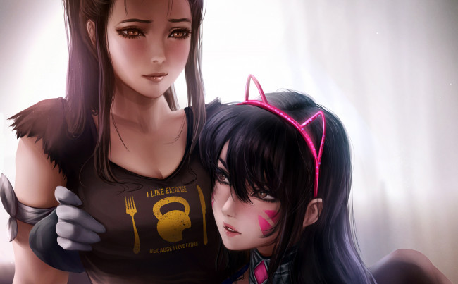 Обои картинки фото видео игры, overwatch, девушки, ушки