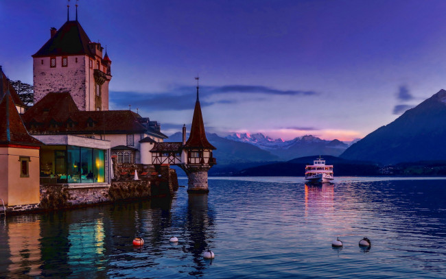 Обои картинки фото oberhofen castle, города, замок оберхофен , швейцария, oberhofen, castle