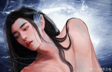 Картинка рисованное кино +мультфильмы вэй усянь русалка вода