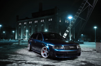Картинка audi+s6+avant автомобили audi s6 tuning blue stance avant