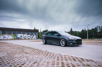 обоя focus rs, автомобили, ford, focus, rs, grey, stance