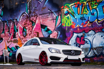 Картинка mercedes-benz+cla автомобили mercedes-benz mercedes cla white luxury graffiti
