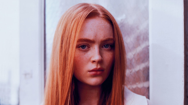 Обои картинки фото девушки, sadie sink, рыжая, лицо