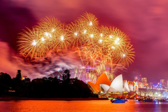 обоя города, сидней , австралия, салюты