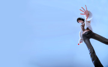 обоя девушки, tenletters, косплей, образ, наряд, костюм, брюнетка, очки, леденец, куртка, топ, джинсы