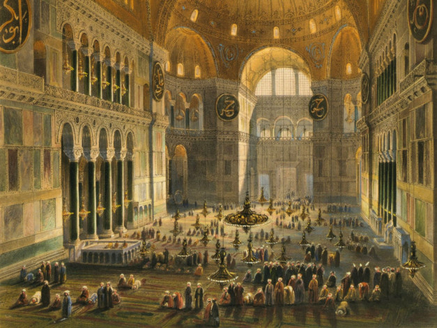 Обои картинки фото hagia, sophia, рисованные, живопись