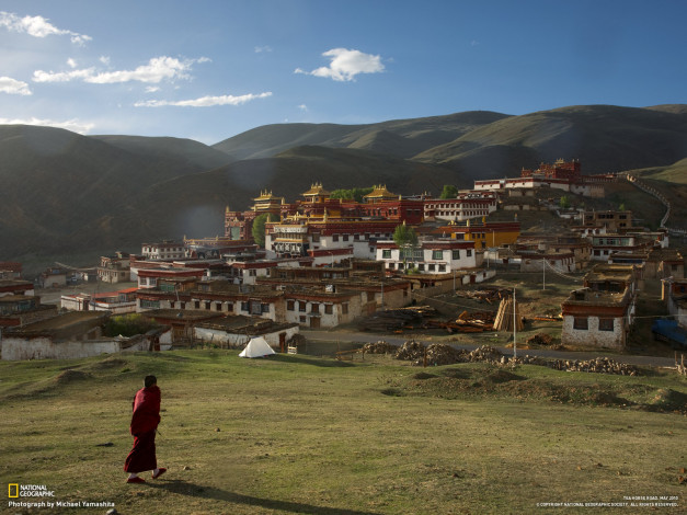 Обои картинки фото litang, monastery, hall, sichuan, china, города, буддистские, другие, храмы