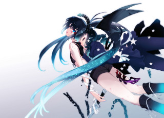 Картинка аниме black rock shooter меч цепь полет