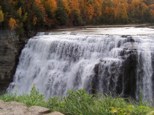 Картинка водопад природа водопады деревья пейзаж лес река