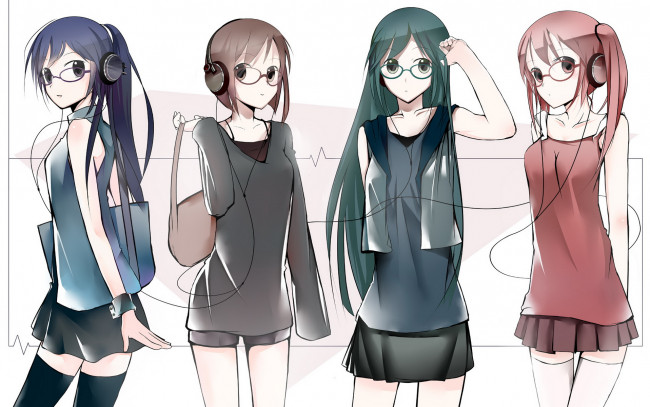 Обои картинки фото аниме, headphones, instrumental