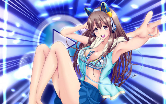 Обои картинки фото аниме, headphones, instrumental, наушники