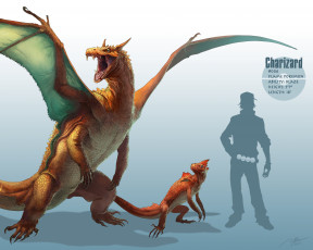 Картинка аниме pokemon коричневый крылья крик покебол человек силуэт арт светлый фон динозавр покемон