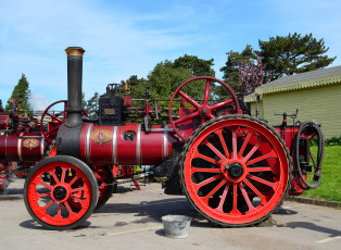 Картинка traction+engines техника тракторы колёсный паровой трактор