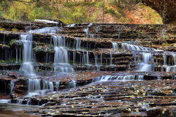 Картинка природа водопады zion водопад national park