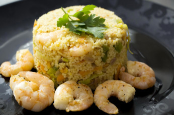 Картинка еда рыбные+блюда +с+морепродуктами креветки салат