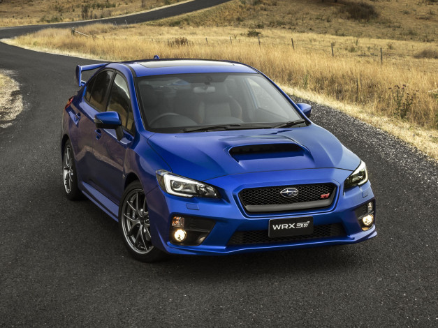Обои картинки фото автомобили, subaru, sti, wrx, синий, 2014, au-spec
