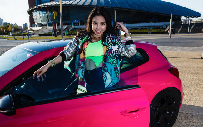 Обои картинки фото автомобили, авто с девушками, автомобиль, девушка