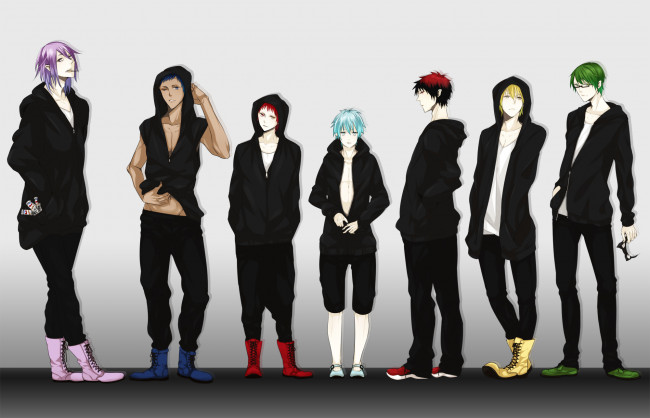 Обои картинки фото аниме, kuroko no baske, kise, ryouta, очки, murasakibara, atsushi, aomine, daiki, kuroko, tetsuya, akashi, seijuurou, баскетбол, куроко, midorima, shintarou, парни