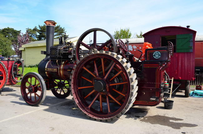 Обои картинки фото traction engine coeur de lion, техника, тракторы, трактор, колёсный, паровой