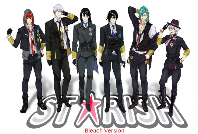 Обои картинки фото аниме, bleach, белый, фон, парни, арт, хитцугая, шиффер, гримджоу, джагерджак, тоуширо, бьякуя, кучики, ичимару, абарай, улькиорра, ренджи, гин, блич