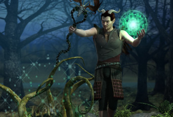 Картинка 3д+графика фантазия+ fantasy кастаника взгляд фон шест магия