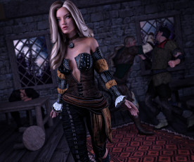 Картинка 3д+графика люди+ people девушка фон взгляд интерьер