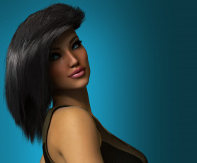 Картинка 3д+графика люди+ people девушка взгляд фон