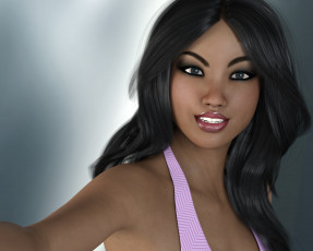 Картинка 3д+графика портрет+ portraits девушка взгляд фон