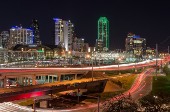 Картинка dallas города -+огни+ночного+города свет ночь