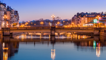 Картинка города -+мосты огни мост река