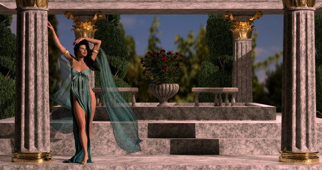 Обои картинки фото 3д графика, люди , people, девушка, взгляд, фон