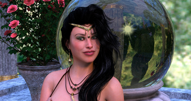 Обои картинки фото 3д графика, портрет , portraits, девушка, взгляд, фон