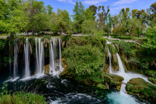 Обои картинки фото природа, водопады, водопад, река, лес