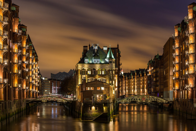 Обои картинки фото wasserschloss, города, - огни ночного города, свет, ночь