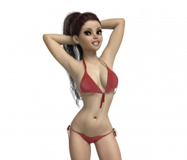 Картинка 3д+графика люди+ people девушка взгляд фон