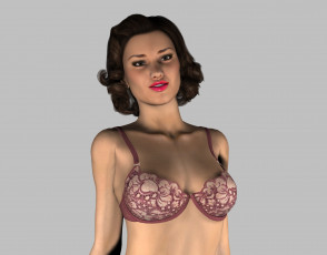 Картинка 3д+графика люди+ people девушка взгляд фон