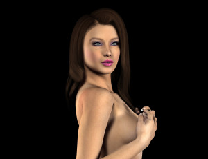 Картинка 3д+графика люди+ people девушка взгляд фон