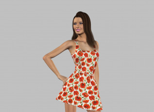 обоя 3д графика, люди , people, девушка, взгляд, фон