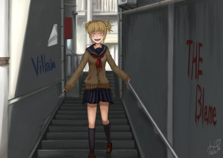 Картинка аниме boku+no+hero+academia фон взгляд девушка