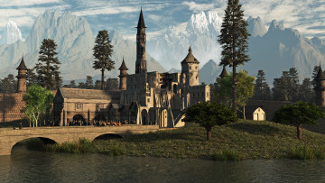 Картинка 3д+графика архитектура+ architecture замок