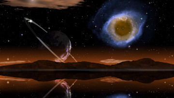 Картинка 3д+графика атмосфера настроение+ atmosphere+ +mood+ вселенная планеты звёзды созвездия