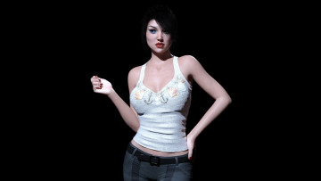 Картинка 3д+графика люди+ people девушка взгляд фон