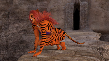 Картинка 3д+графика существа+ creatures девушка взгляд фон