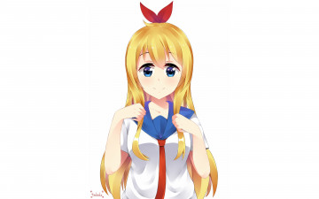 Картинка аниме nisekoi взгляд девушка фон